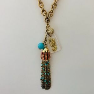Lilly Pulitzer Gold Seahorse Tassel Necklace